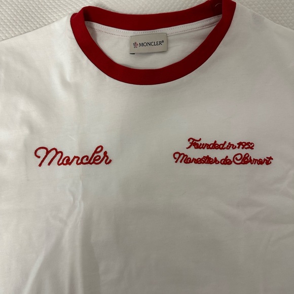 Moncler Cotton White T-shirt, Size XS - Picture 4 of 7
